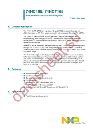 74HCT165N,652 datasheet  